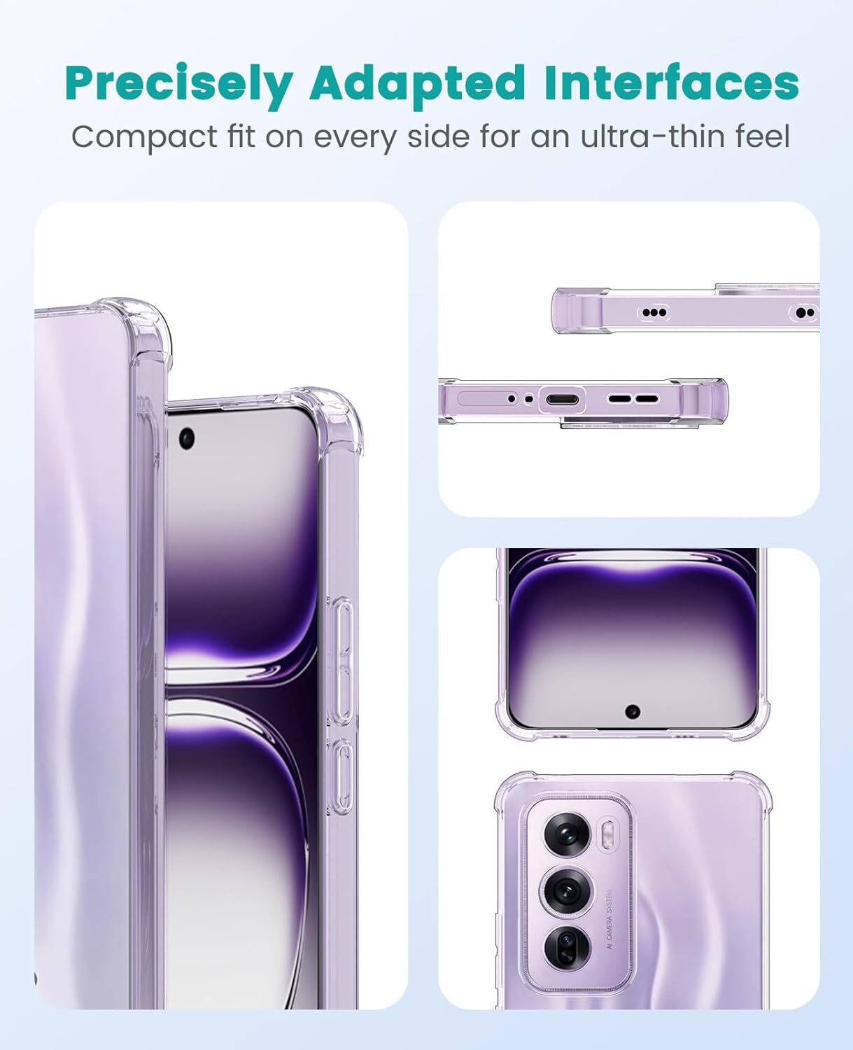 Oppo Reno 12 Pro Hoesje Schokbestendig en Dun TPU Back Cover Transparant afbeelding 4