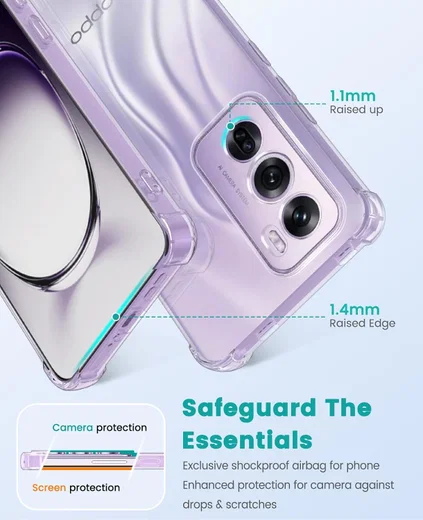 Oppo Reno 12 Pro Hoesje Schokbestendig en Dun TPU Back Cover Transparant afbeelding 2