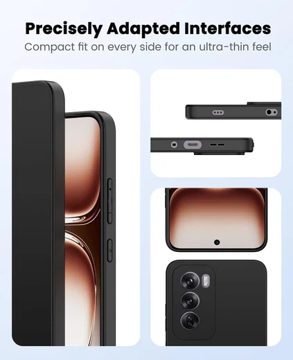Oppo Reno 12 Pro Hoesje Dun TPU Back Cover Zwart afbeelding 5