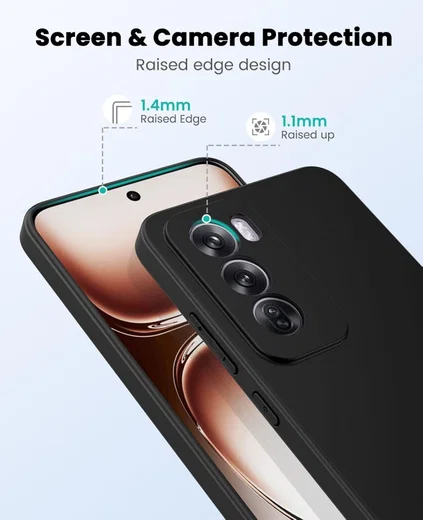Oppo Reno 12 Pro Hoesje Dun TPU Back Cover Zwart afbeelding 3