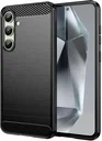 Samsung Galaxy S24 FE Hoesje Geborsteld TPU Flexibele Back Cover Zwart
