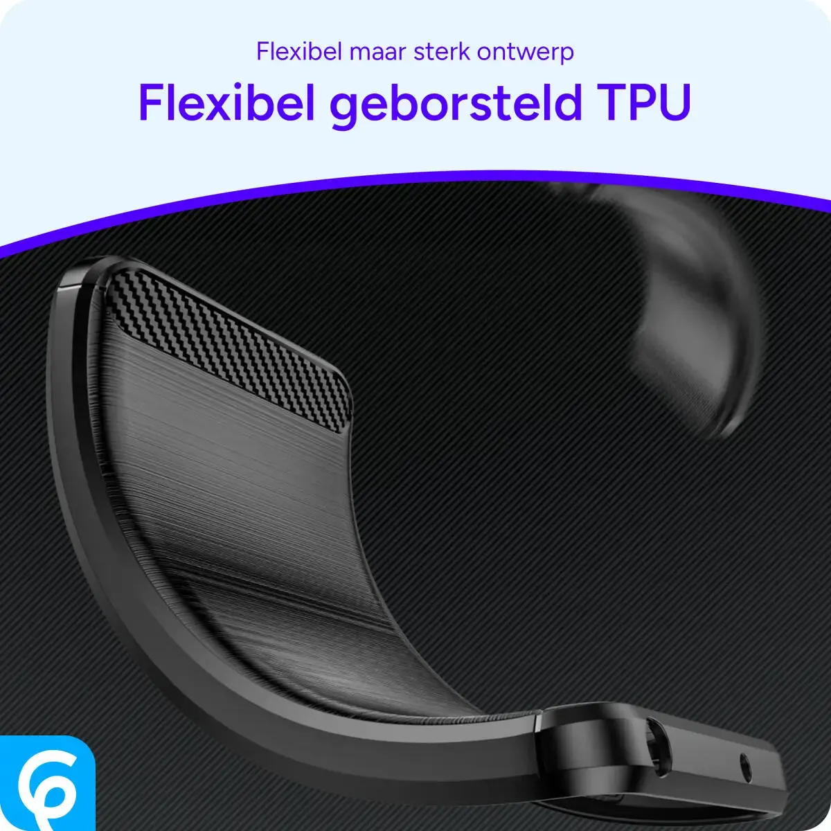 Samsung Galaxy S24 FE Hoesje Geborsteld TPU Flexibele Back Cover Zwart afbeelding 2