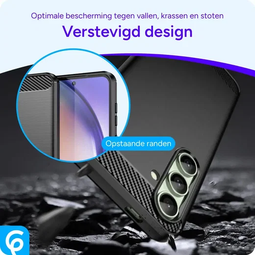 Samsung Galaxy S24 FE Hoesje Geborsteld TPU Flexibele Back Cover Zwart afbeelding 4
