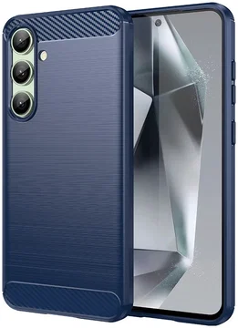 Samsung Galaxy S24 FE Hoesje Geborsteld TPU Flexibele Back Cover Blauw