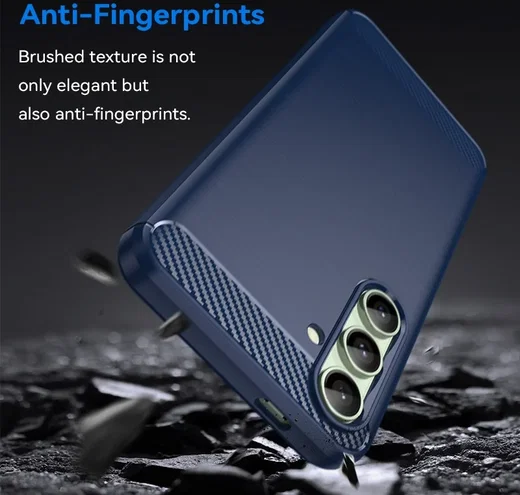 Samsung Galaxy S24 FE Hoesje Geborsteld TPU Flexibele Back Cover Blauw afbeelding 2