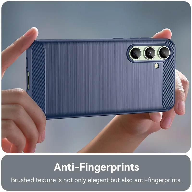 Samsung Galaxy S24 FE Hoesje Geborsteld TPU Flexibele Back Cover Blauw afbeelding 5