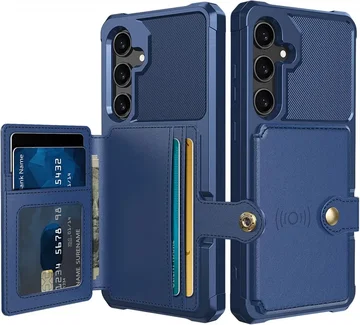 Samsung Galaxy S24 FE 3 in 1 Back Cover Portemonnee Hoesje Blauw