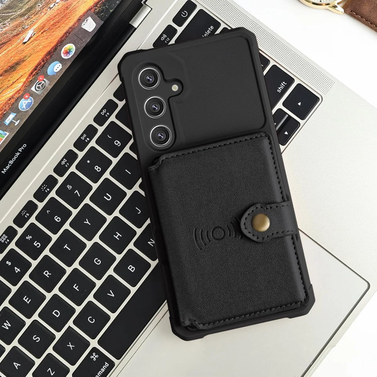 Samsung Galaxy S24 FE 3 in 1 Back Cover Portemonnee Hoesje Zwart afbeelding 11