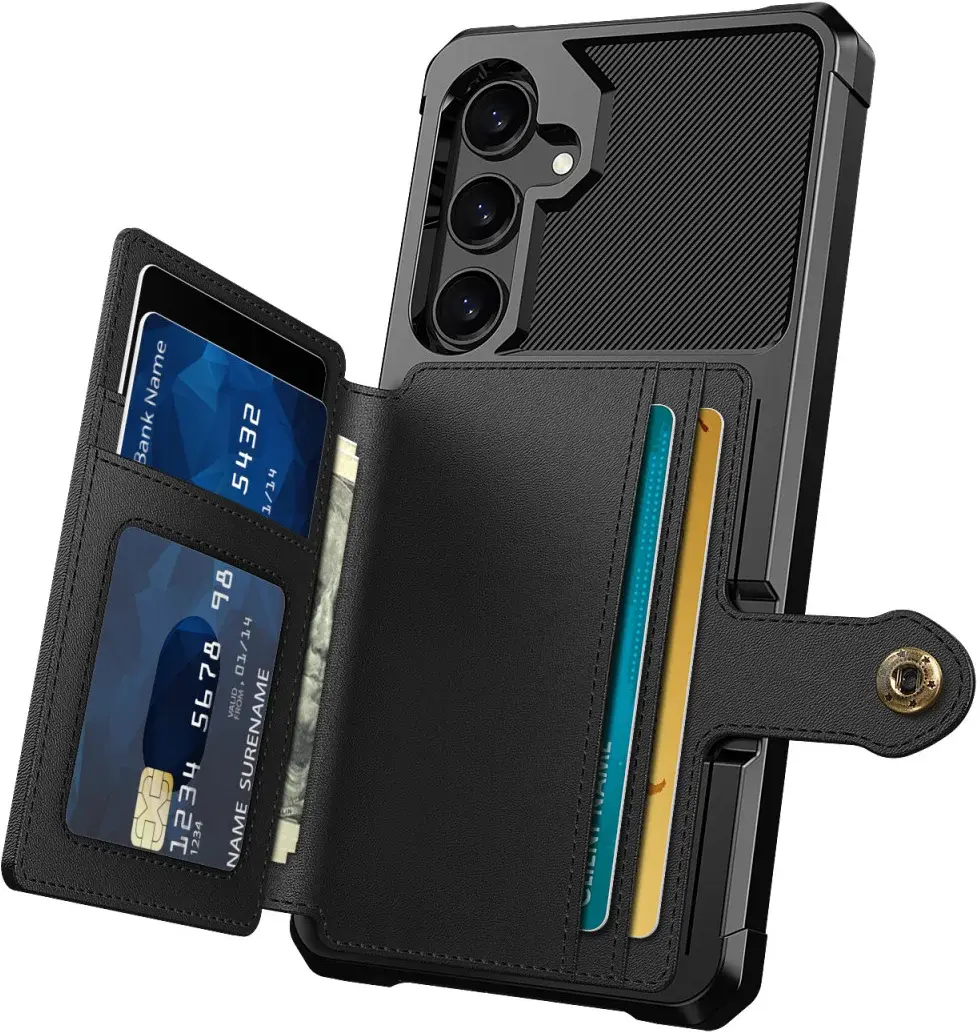 Samsung Galaxy S24 FE 3 in 1 Back Cover Portemonnee Hoesje Zwart afbeelding 2