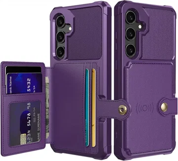 Samsung Galaxy S24 FE 3 in 1 Back Cover Portemonnee Hoesje Paars