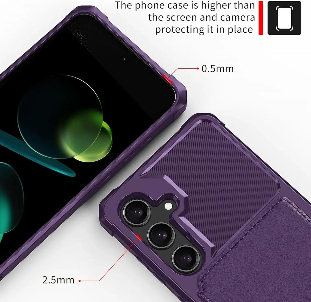 Samsung Galaxy S24 FE 3 in 1 Back Cover Portemonnee Hoesje Paars afbeelding 9