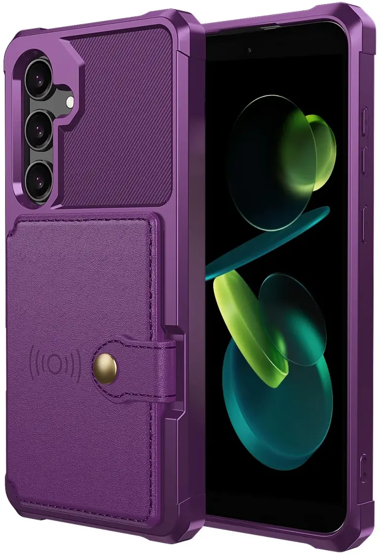 Samsung Galaxy S24 FE 3 in 1 Back Cover Portemonnee Hoesje Paars afbeelding 2