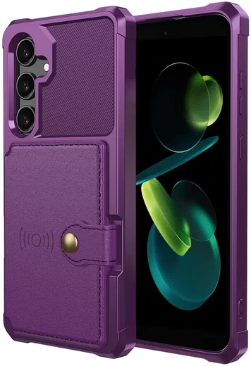 Samsung Galaxy S24 FE 3 in 1 Back Cover Portemonnee Hoesje Paars afbeelding 2