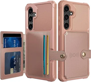 Samsung Galaxy S24 FE 3 in 1 Back Cover Portemonnee Hoesje Roze