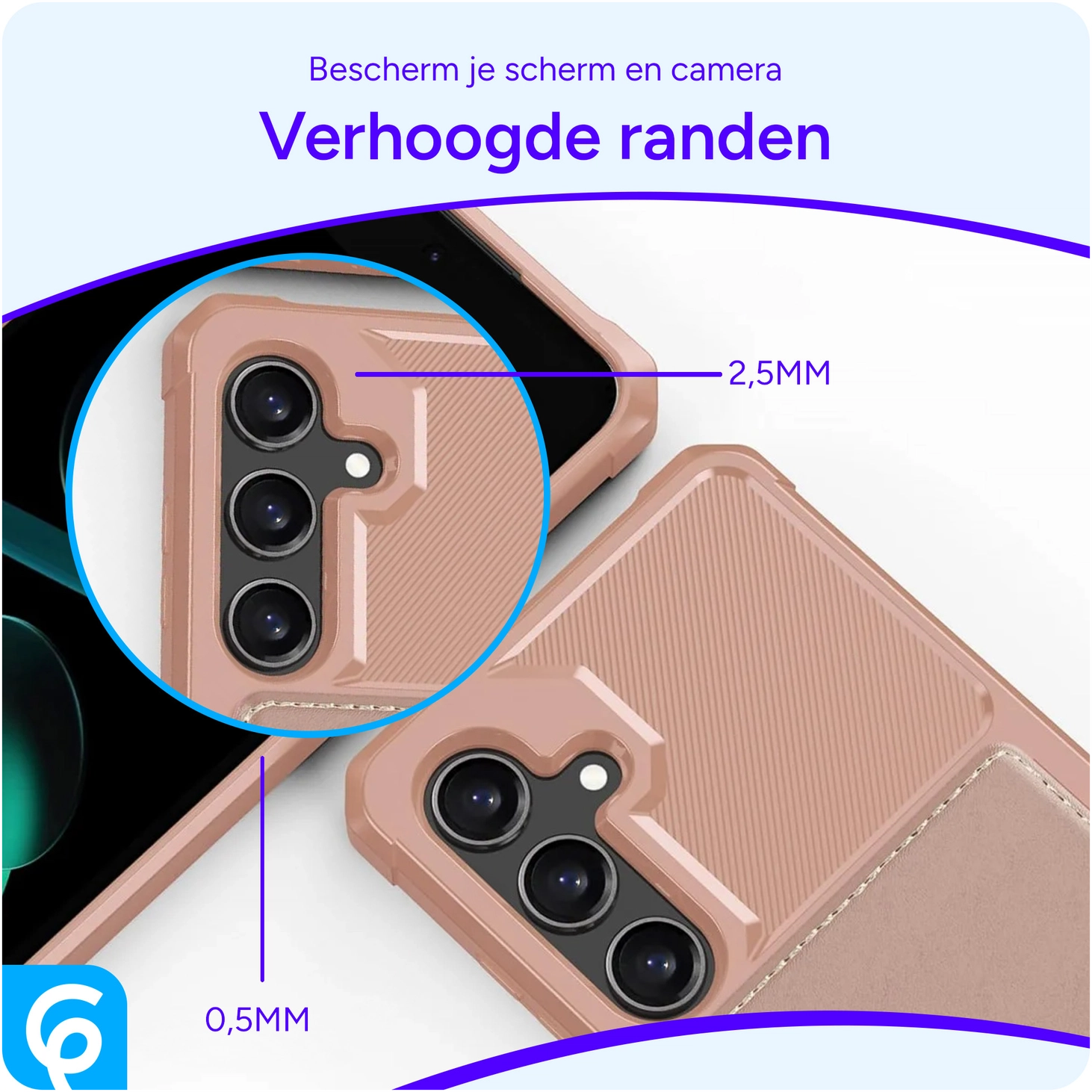 Samsung Galaxy S24 FE 3 in 1 Back Cover Portemonnee Hoesje Roze afbeelding 7