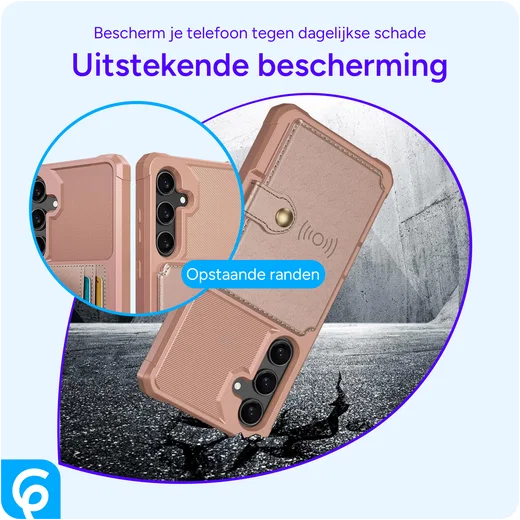 Samsung Galaxy S24 FE 3 in 1 Back Cover Portemonnee Hoesje Roze afbeelding 2