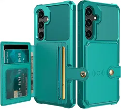 Samsung Galaxy S24 FE 3 in 1 Back Cover Portemonnee Hoesje Groen afbeelding