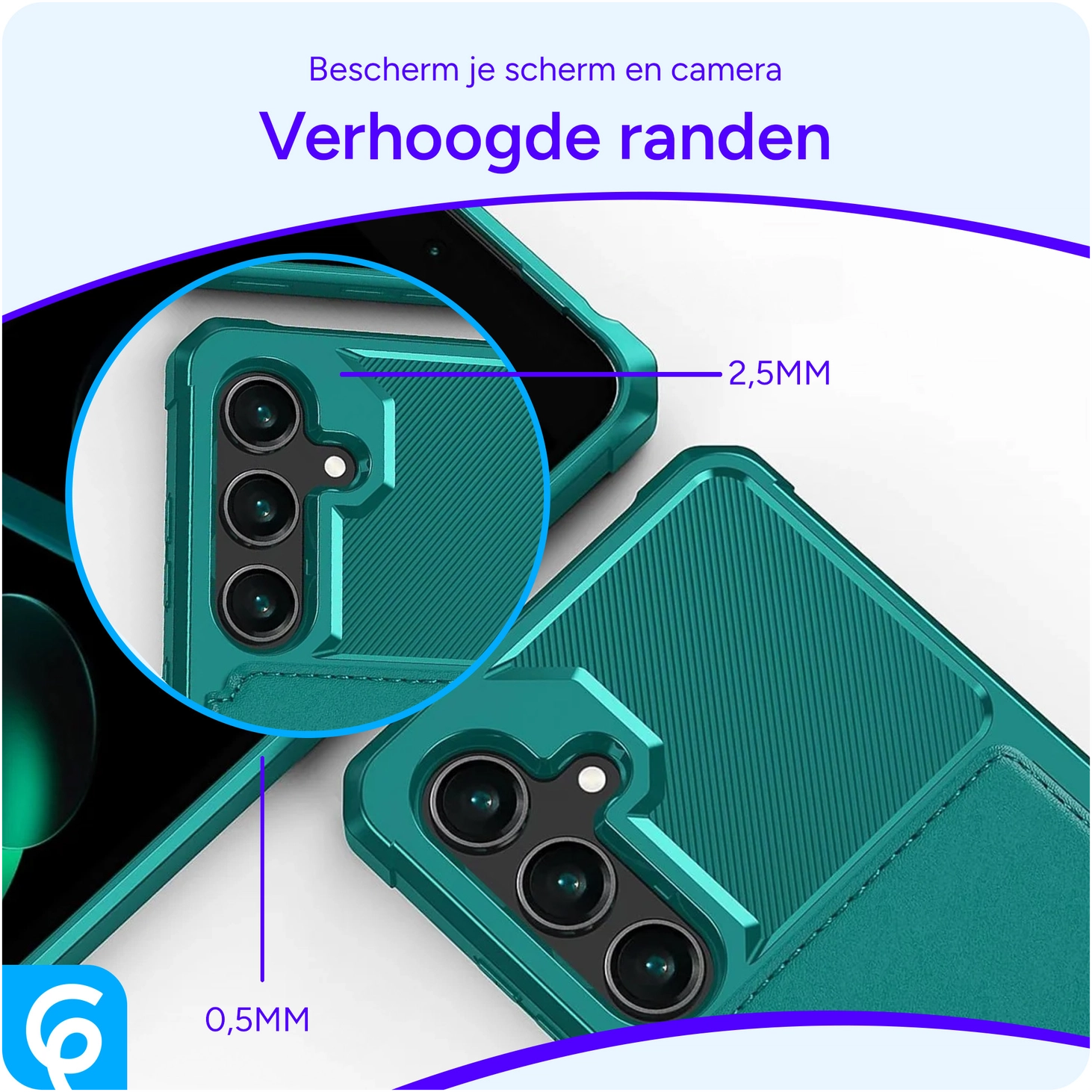 Samsung Galaxy S24 FE 3 in 1 Back Cover Portemonnee Hoesje Groen afbeelding 8