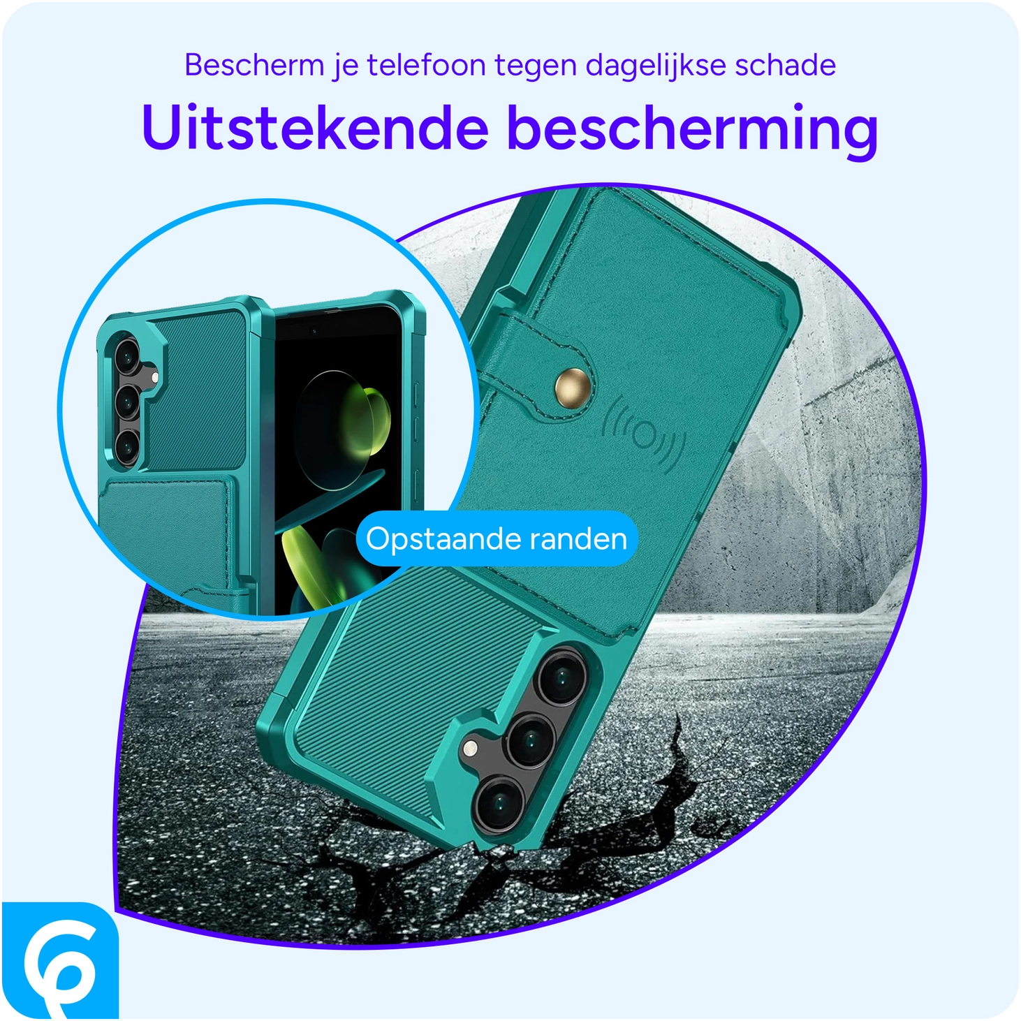 Samsung Galaxy S24 FE 3 in 1 Back Cover Portemonnee Hoesje Groen afbeelding 9