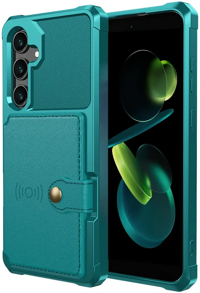Samsung Galaxy S24 FE 3 in 1 Back Cover Portemonnee Hoesje Groen afbeelding 10