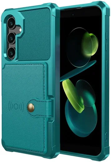 Samsung Galaxy S24 FE 3 in 1 Back Cover Portemonnee Hoesje Groen afbeelding 10