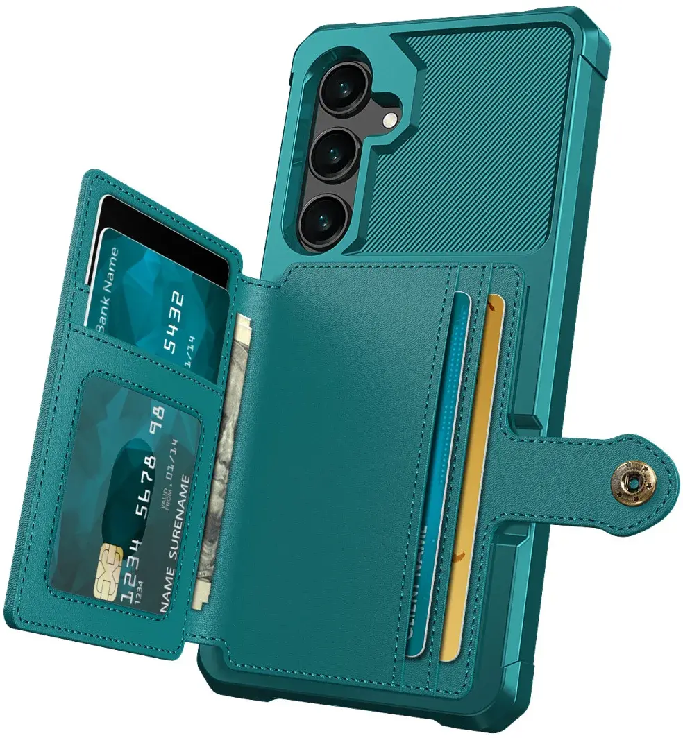 Samsung Galaxy S24 FE 3 in 1 Back Cover Portemonnee Hoesje Groen afbeelding 2