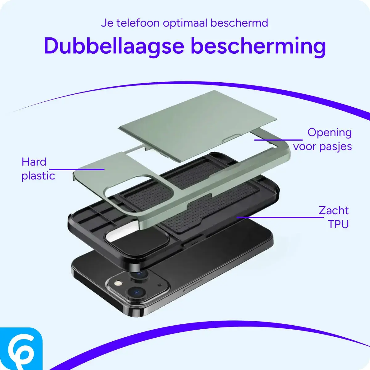 Samsung Galaxy S24 FE Hoesje met Slider Kaarthouder Back Cover Groen afbeelding 10