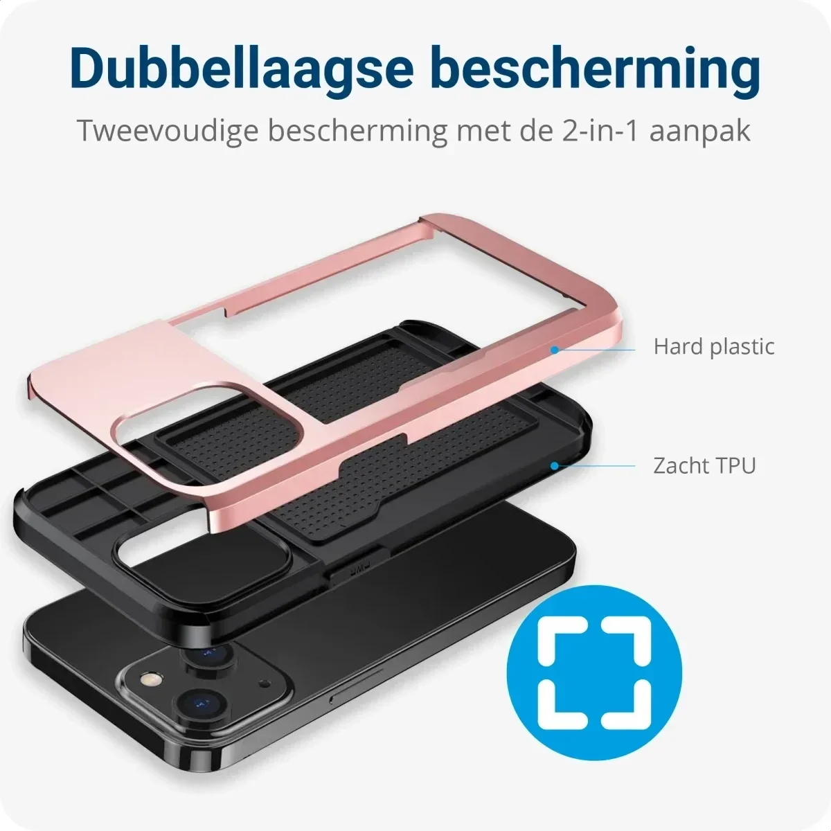 Samsung Galaxy S24 FE Hoesje met Slider Kaarthouder Back Cover Roze afbeelding 12