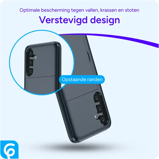 Samsung Galaxy S24 FE Hoesje met Slider Kaarthouder Back Cover Blauw afbeelding 2