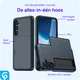 Samsung Galaxy S24 FE Hoesje met Slider Kaarthouder Back Cover Blauw afbeelding 3