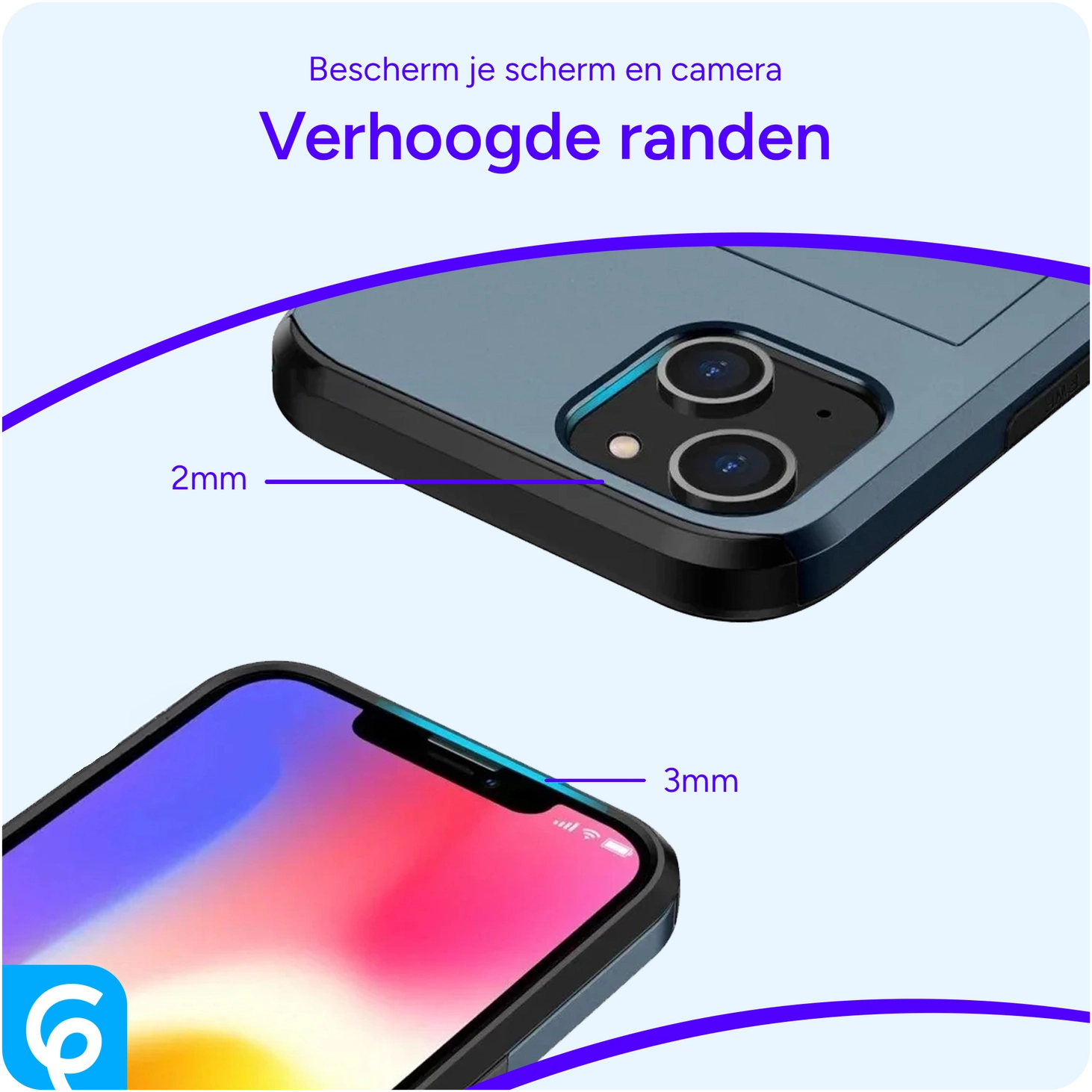 Samsung Galaxy S24 FE Hoesje met Slider Kaarthouder Back Cover Blauw afbeelding 6
