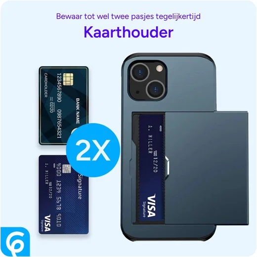 Samsung Galaxy S24 FE Hoesje met Slider Kaarthouder Back Cover Blauw afbeelding 9