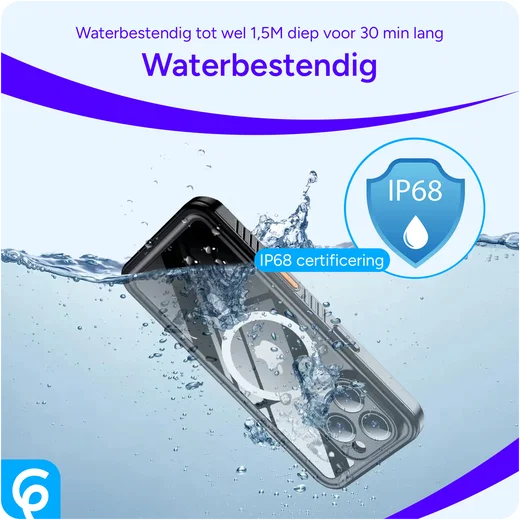 SBG Outdoor Case iPhone 17e / 16e Waterdicht Hoesje Transparant Zwart afbeelding 6