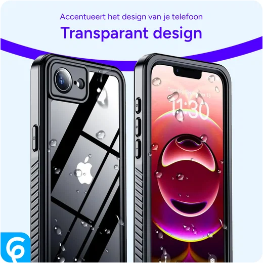SBG Outdoor Case iPhone 17e / 16e Waterdicht Hoesje Transparant Zwart afbeelding 7