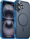 Apple iPhone 16 Hoesje Dual-Layer Hybride Back Cover met MagSafe Blauw afbeelding 1