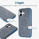 Apple iPhone 16 Hoesje Dual-Layer Hybride Back Cover met MagSafe Blauw afbeelding 3