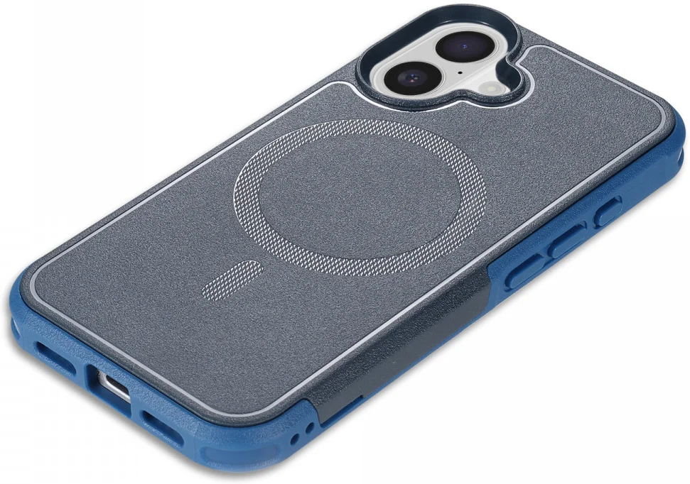 Apple iPhone 16 Hoesje Dual-Layer Hybride Back Cover met MagSafe Blauw afbeelding 11