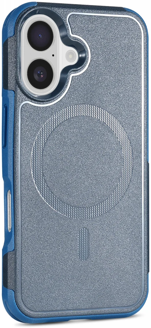 Apple iPhone 16 Hoesje Dual-Layer Hybride Back Cover met MagSafe Blauw afbeelding 13
