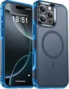 Apple iPhone 16 Pro Max Hoesje Dual-Layer Hybride Back Cover met MagSafe Blauw