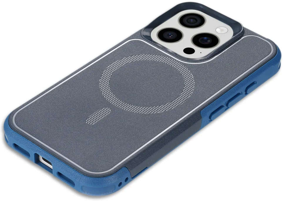 Apple iPhone 16 Pro Max Hoesje Dual-Layer Hybride Back Cover met MagSafe Blauw afbeelding 15