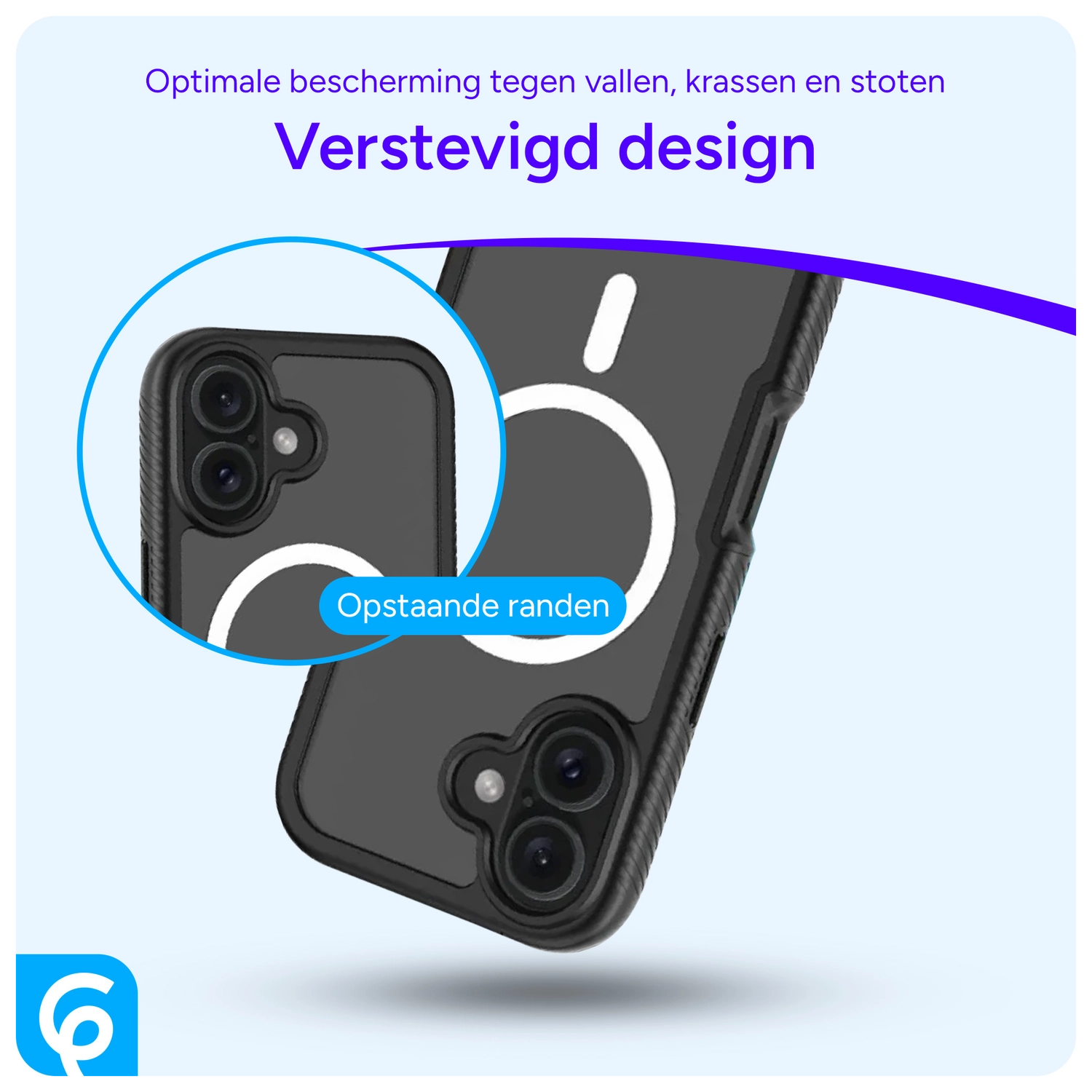 Apple iPhone 16 Hoesje Full Protect 360° Cover met MagSafe Zwart afbeelding 2