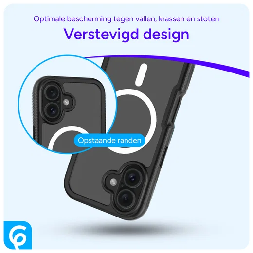 Apple iPhone 16 Hoesje Full Protect 360° Cover met MagSafe Zwart afbeelding 2