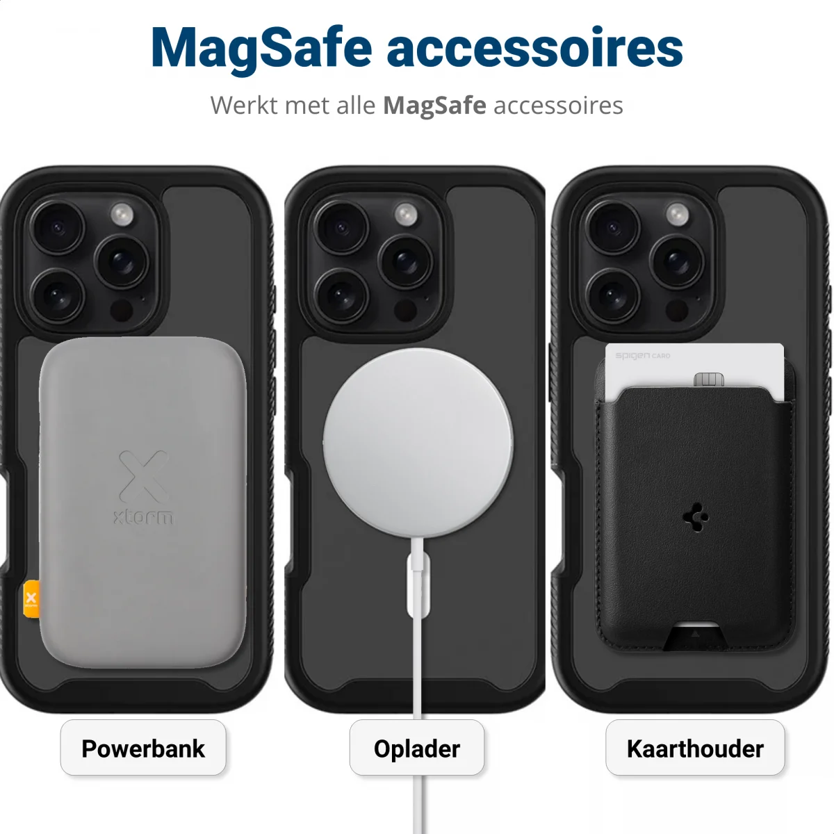 Apple iPhone 16 Pro Hoesje Full Protect 360° Cover met MagSafe Zwart afbeelding 3