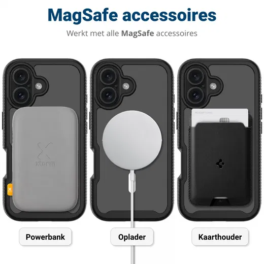 Apple iPhone 16 Plus Hoesje Full Protect 360° Cover met MagSafe Zwart afbeelding 3