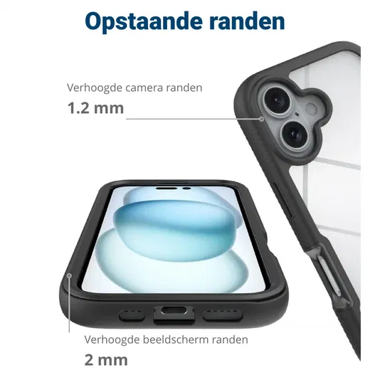 Apple iPhone 16 Plus Hoesje Full Protect 360° Cover met MagSafe Zwart afbeelding 8