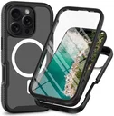 Apple iPhone 16 Pro Max Hoesje Full Protect 360° Cover met MagSafe Zwart