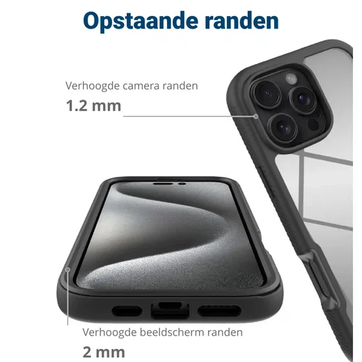 Mobigear Lanyard Card iPhone 16 Pro Max Siliconen Hoesje met koord en Pasjeshouder - Rood 11-8491523