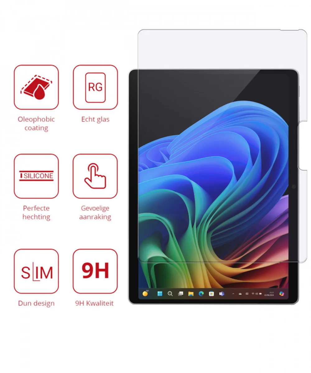 Rosso Microsoft Surface Pro 11 / Pro 10 9H Tempered Glass Screen Protector afbeelding 2