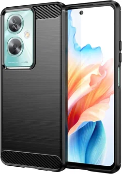 Oppo A79 Hoesje Geborsteld TPU Flexibele Back Cover Zwart