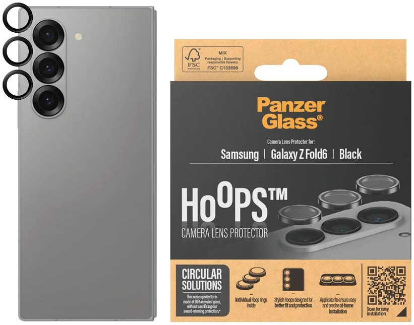 PanzerGlass Hoops Rings Samsung Galaxy Z Fold 6 Camera Lens Protector Glas afbeelding 1
